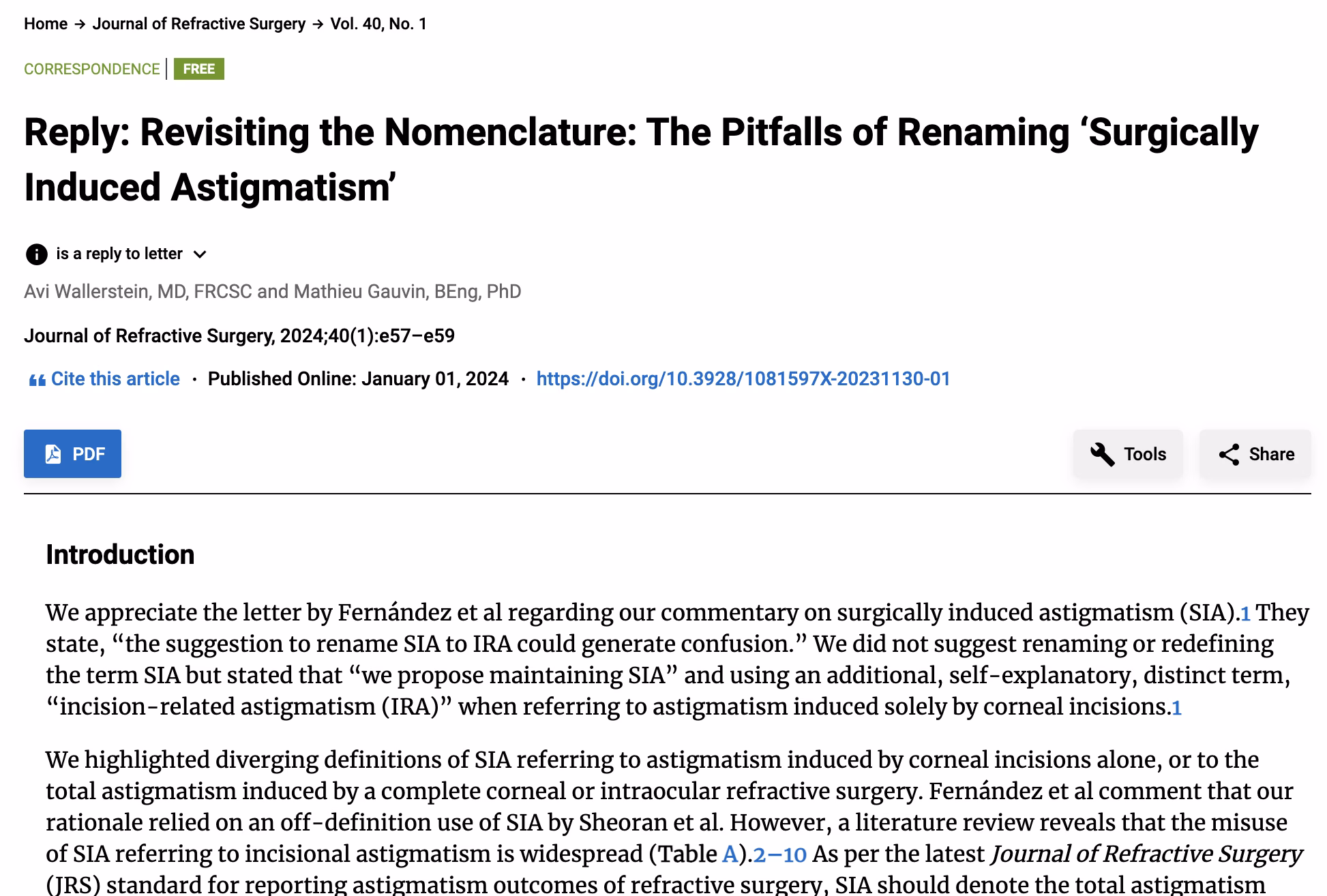 REPLY: REVISITING THE NOMENCLATURE: THE PITFALLS OF RENAMING ‘SURGICALLY INDUCED ASTIGMATISM’